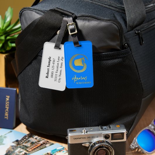Aquarius Sterrenbeeld Bagage Label (Voorkant /achterkant)