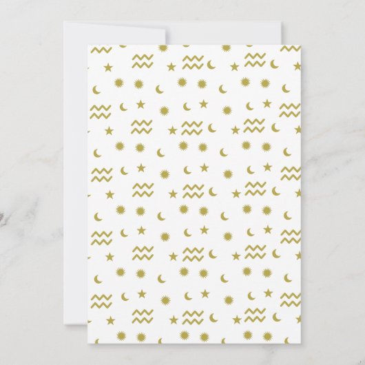 Aquarius sterrenbeeld kleur uitnodiging template (Achterkant)