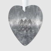 Aquarius Symbole Grunge Distressed Silver Steel (devant)