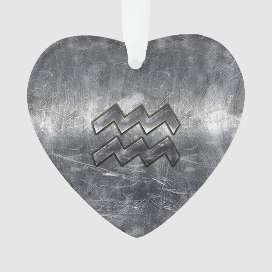 Aquarius Symbole Grunge Distressed Silver Steel (devant)