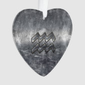 Aquarius Symbole Grunge Distressed Silver Steel (devant)
