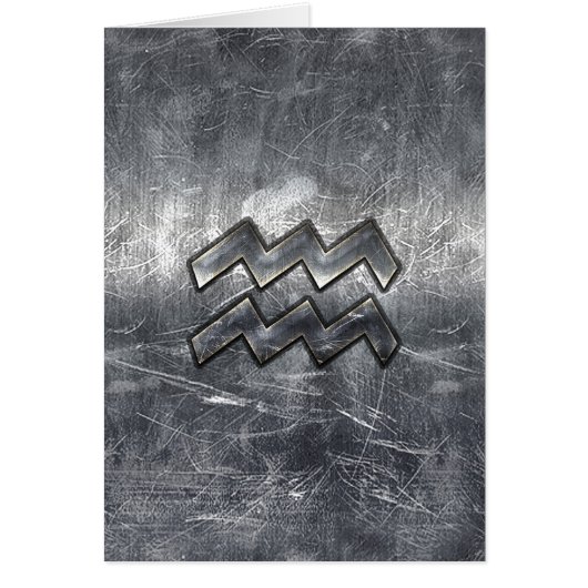 Aquarius Symbole Grunge Distressed Silver Steel (Devant)