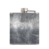 Aquarius Symbool Grunge Distress Silver Steel Heupfles (Achterkant)