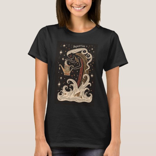 Aquarius - T-shirt Hemelse Zodiac Art (Voorkant)