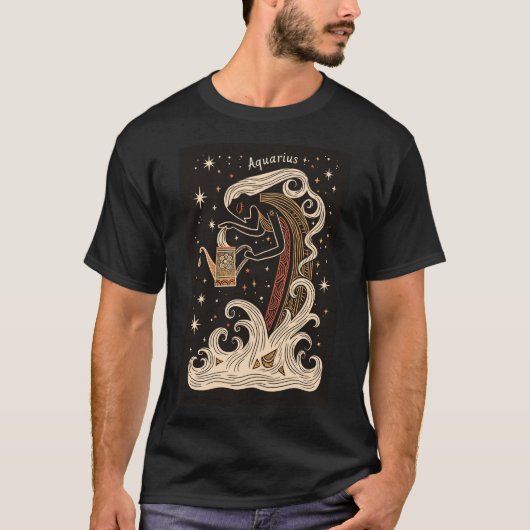 Aquarius - T-shirt Hemelse Zodiac Art (Voorkant)