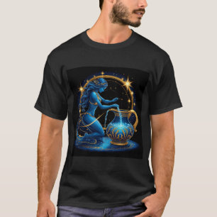 Aquarius-teken Mooie Digitale Illustratie T-shirt