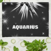 Aquarius-teken Theedoek (Gevouwen)