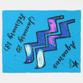 Aquarius Throw Blanket Fleece Deken (Voorkant (Horizontaal))