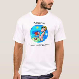 aquarius traits Cute Cartoon Zodiac T-shirt