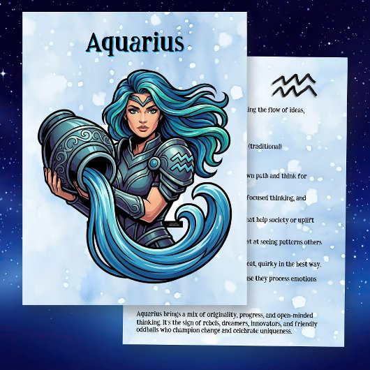 Aquarius Traits, Dates and Energy Briefkaart