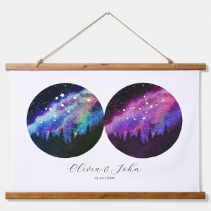 Aquarius Virgo - gepersonaliseerde paren Horoscope Hangend Wandkleed