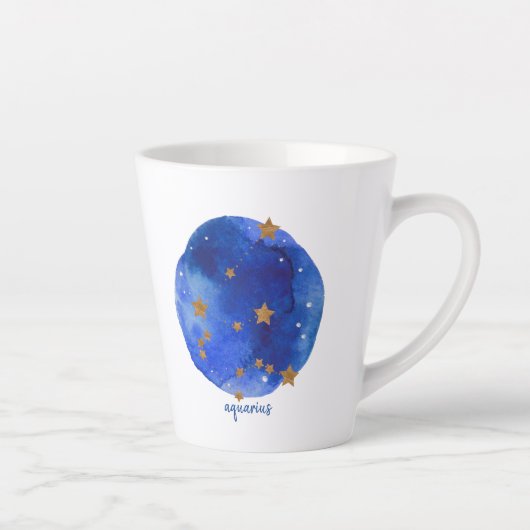 Aquarius Waterverf Night Sky Constellation Zodiac Latte Mok (Rechts)
