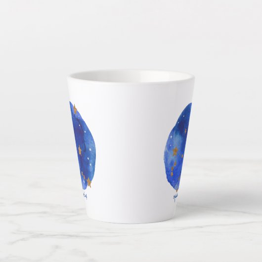 Aquarius Waterverf Night Sky Constellation Zodiac Latte Mok (Voorkant)
