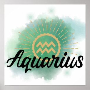 Aquarius Waterverf Splash Poster