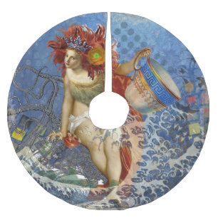 Aquarius Zeemeermin Gotische Blauwe Kunst Kerstboom Rok