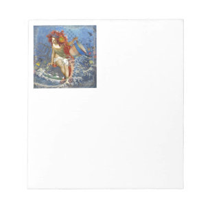 Aquarius Zeemeermin Gotische Blauwe Kunst Notitieblok