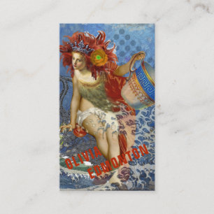 Aquarius Zeemeermin Gotische Blauwe Kunst Visitekaartje