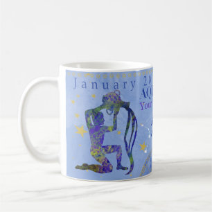 Aquarius zodiabetisch bord, gepersonaliseerd Koffiemok