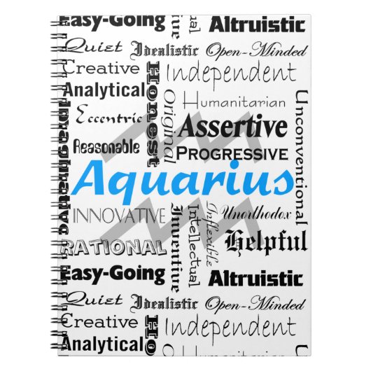 Aquarius Zodiac Astrology Traits Collage Notitieboek (Voorkant)