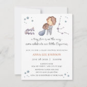 Aquarius Zodiac Baby Shower Invitation (Devant)