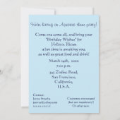 Aquarius Zodiac Birthday Party Invitation/Blue Kaart (Achterkant)