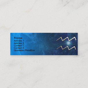 Aquarius Zodiac Business Card Template Mini Visitekaartje