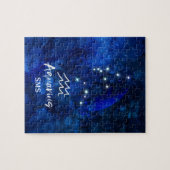 Aquarius Zodiac Constellation Blue Galaxy Monogram Legpuzzel (Horizontaal)