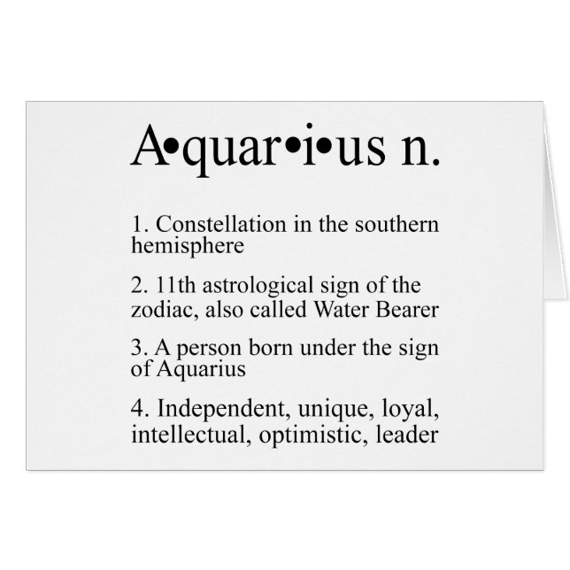 Aquarius Zodiac Definition (Voorkant Horizontaal)