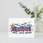 Aquarius Zodiac Graffiti  Briefkaart (Staand voorkant)
