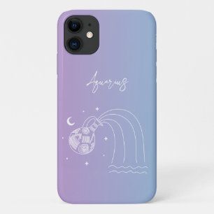 Aquarius zodiac horoscoop-sterbordgradiënt iPhone 11 hoesje