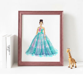 Aquarius Zodiac Illustration – Hand Drawn Poster