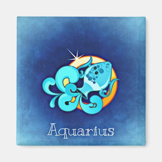 aquarius zodiac magnet magneet (Voorkant)