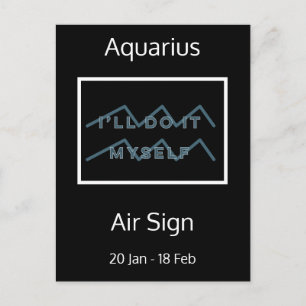Aquarius Zodiac Quote Blue & White Briefkaart