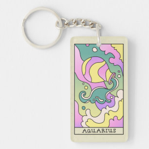 Aquarius Zodiac Sign Abstract Art Sleutelhanger