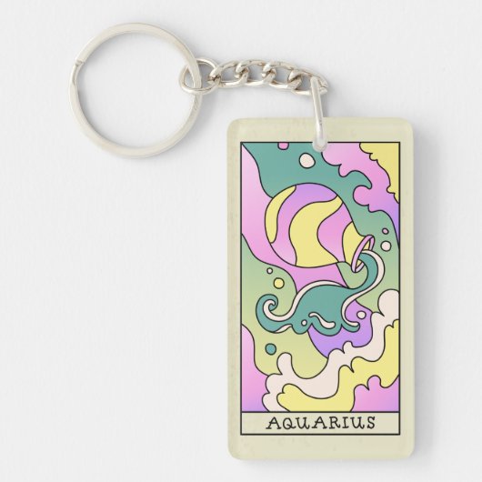 Aquarius Zodiac Sign Abstract Art  Sleutelhanger (Voorkant)