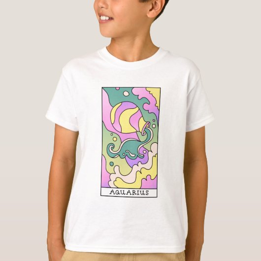 Aquarius Zodiac Sign Abstract Art  T-shirt (Voorkant)