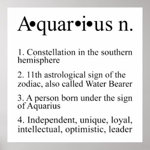 Aquarius Zodiac Sign Astrologie Horoscope Poster