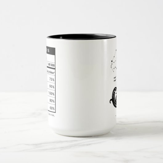 Aquarius Zodiac Sign Astrology Nutrition Facts Mok (Midden)