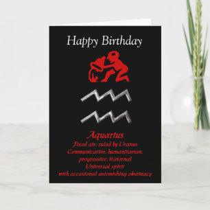 Aquarius Zodiac Sign Birthday Wenskaarten Kaart