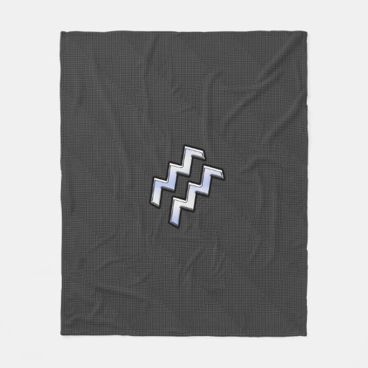 Aquarius Zodiac Sign Carbon Style Fleece Deken (Voorkant)