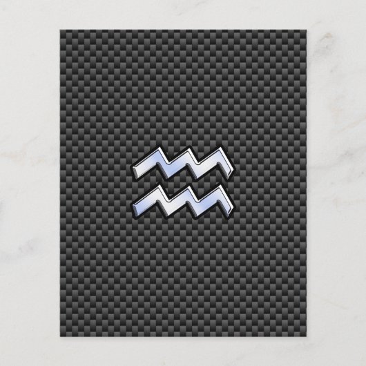 Aquarius Zodiac Sign Carbon Style Flyer (Voorkant)