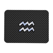Aquarius Zodiac Sign Carbon Style Magneet (Horizontaal)
