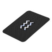 Aquarius Zodiac Sign Carbon Style Magneet (Linkerzijde)