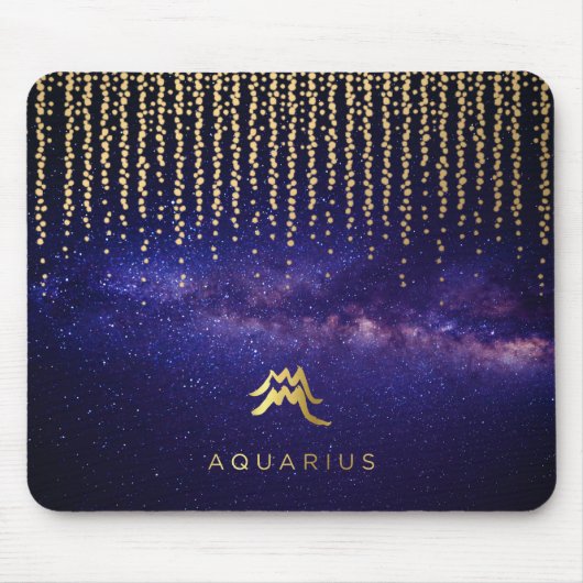 Aquarius Zodiac Sign Computer Mousepad Muismat (Voorkant)
