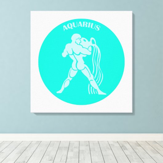 Aquarius, Zodiac Sign, Horoscope, Astrology Canvas Afdruk (Insitu (Houten vloer))