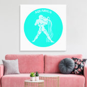 Aquarius, Zodiac Sign, Horoscope, Astrology Canvas Afdruk (Insitu (Woonkamer))