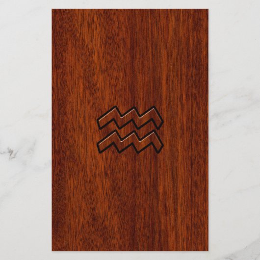 Aquarius Zodiac Sign Mahogany Style Flyer (Voorkant)