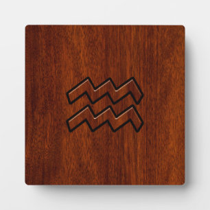 Aquarius Zodiac Sign Mahogany Style Fotoplaat