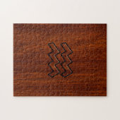 Aquarius Zodiac Sign Mahogany Style Legpuzzel (Horizontaal)