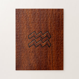 Aquarius Zodiac Sign Mahogany Style Legpuzzel